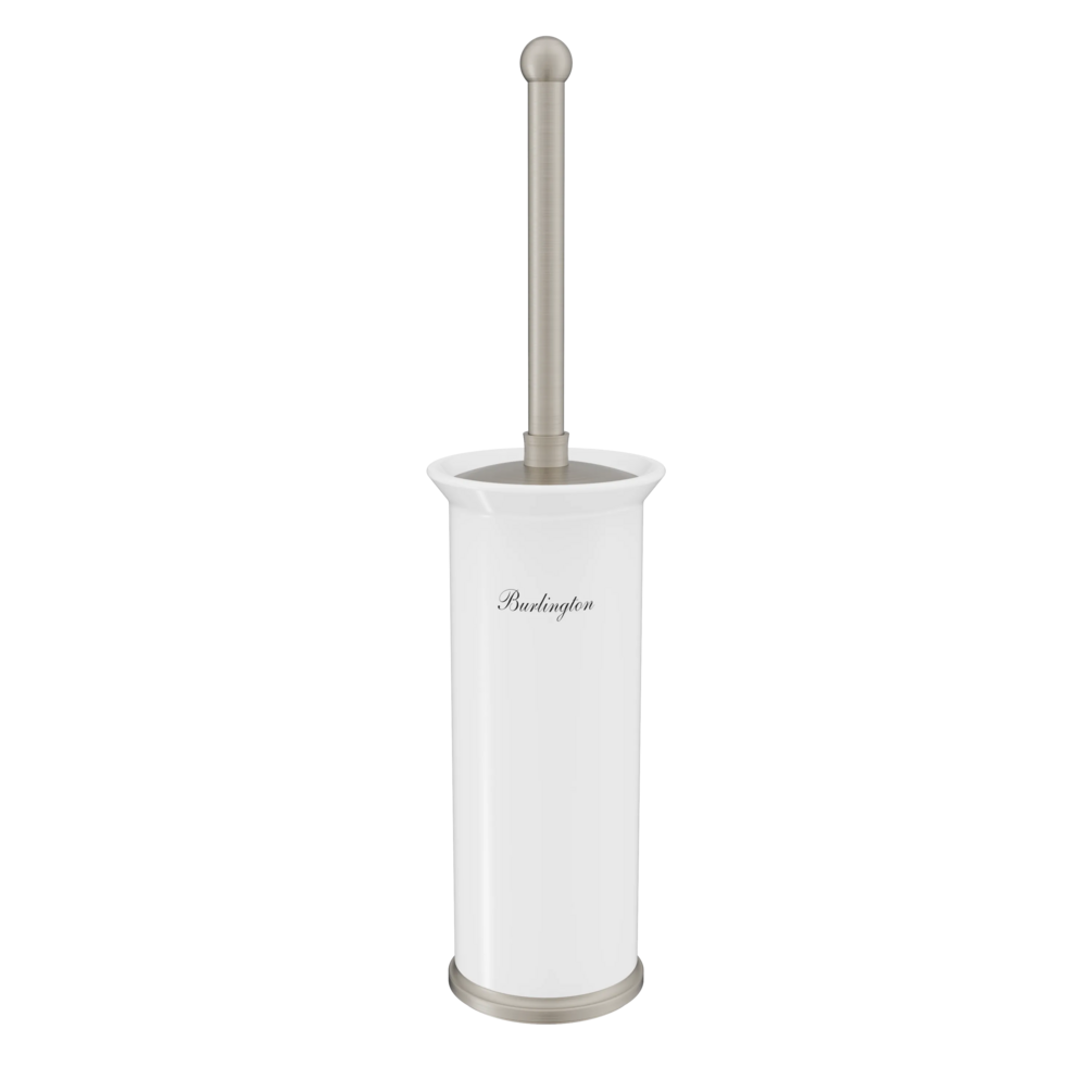 Burlington Brushed Nickel Freestanding Toilet Brush Holder